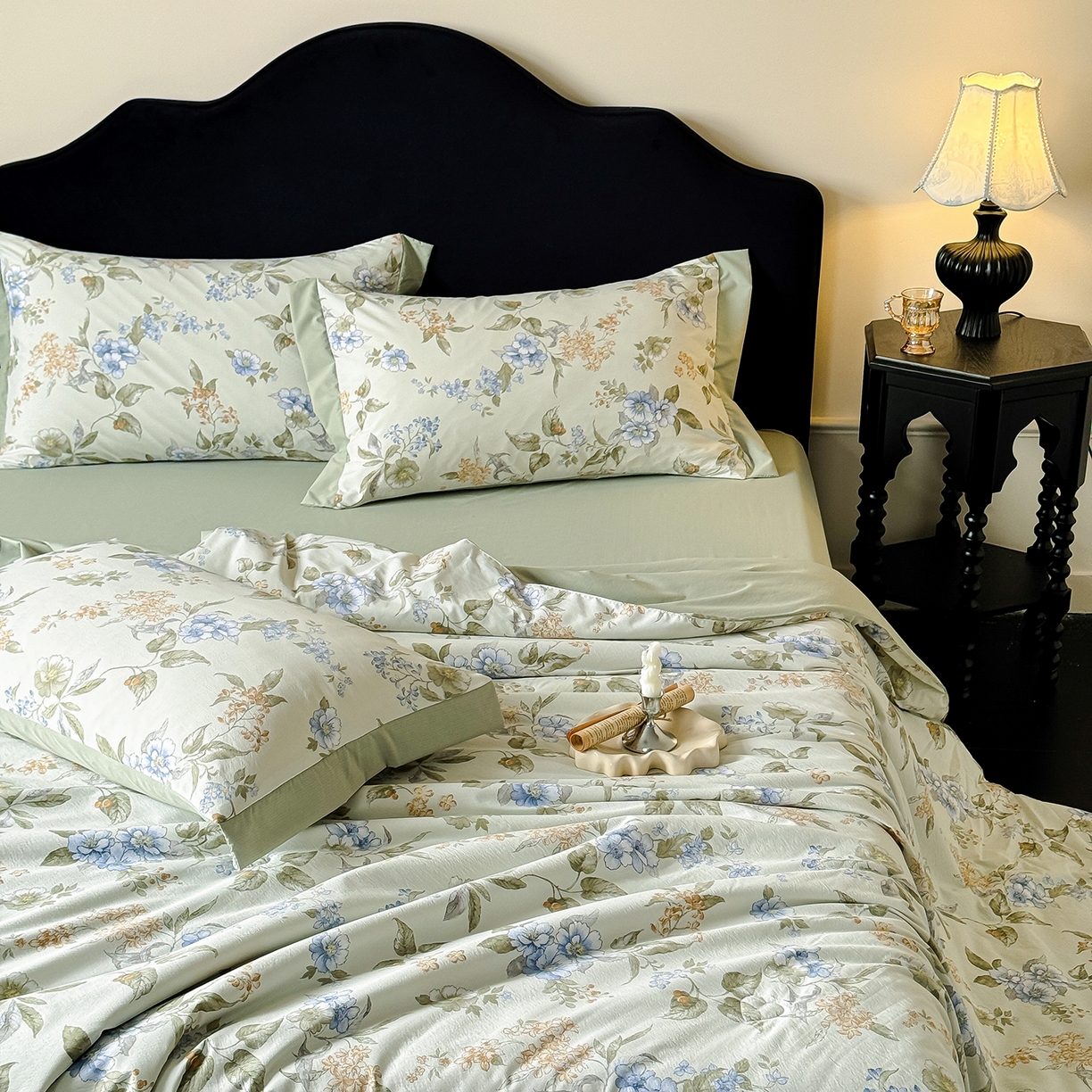 91家纺网 家纺一手货源 找家纺 迷尚家居 2026新款冰丝柔夏被四件套 松香