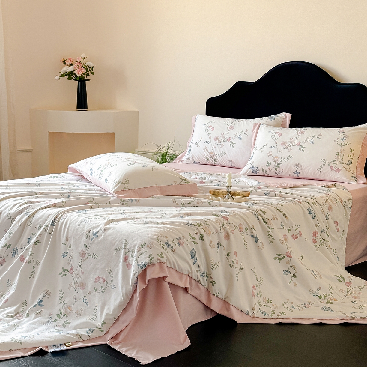 91家纺网 家纺一手货源 找家纺 迷尚家居 2026新款冰丝柔夏被四件套 未央