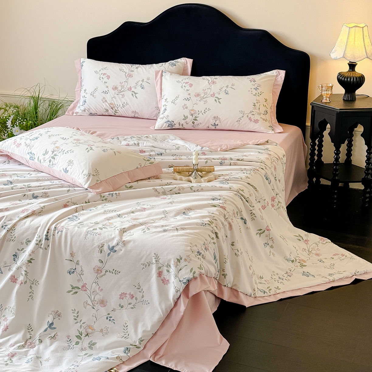 91家纺网 家纺一手货源 找家纺 迷尚家居 2026新款冰丝柔夏被四件套 未央