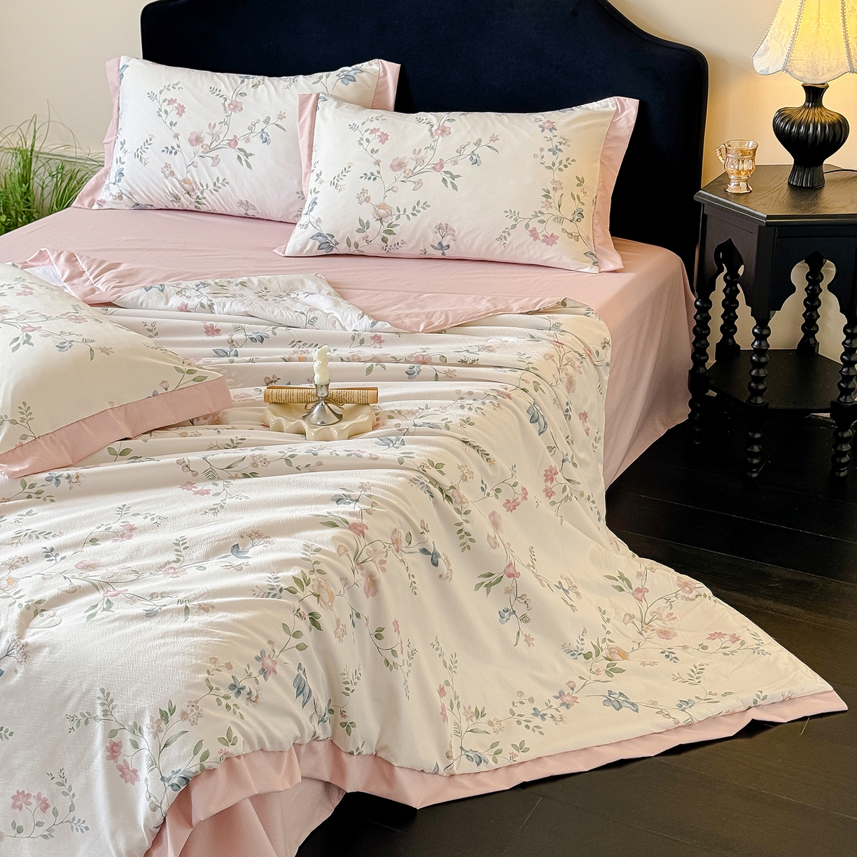 91家纺网 家纺一手货源 找家纺 迷尚家居 2026新款冰丝柔夏被四件套 未央