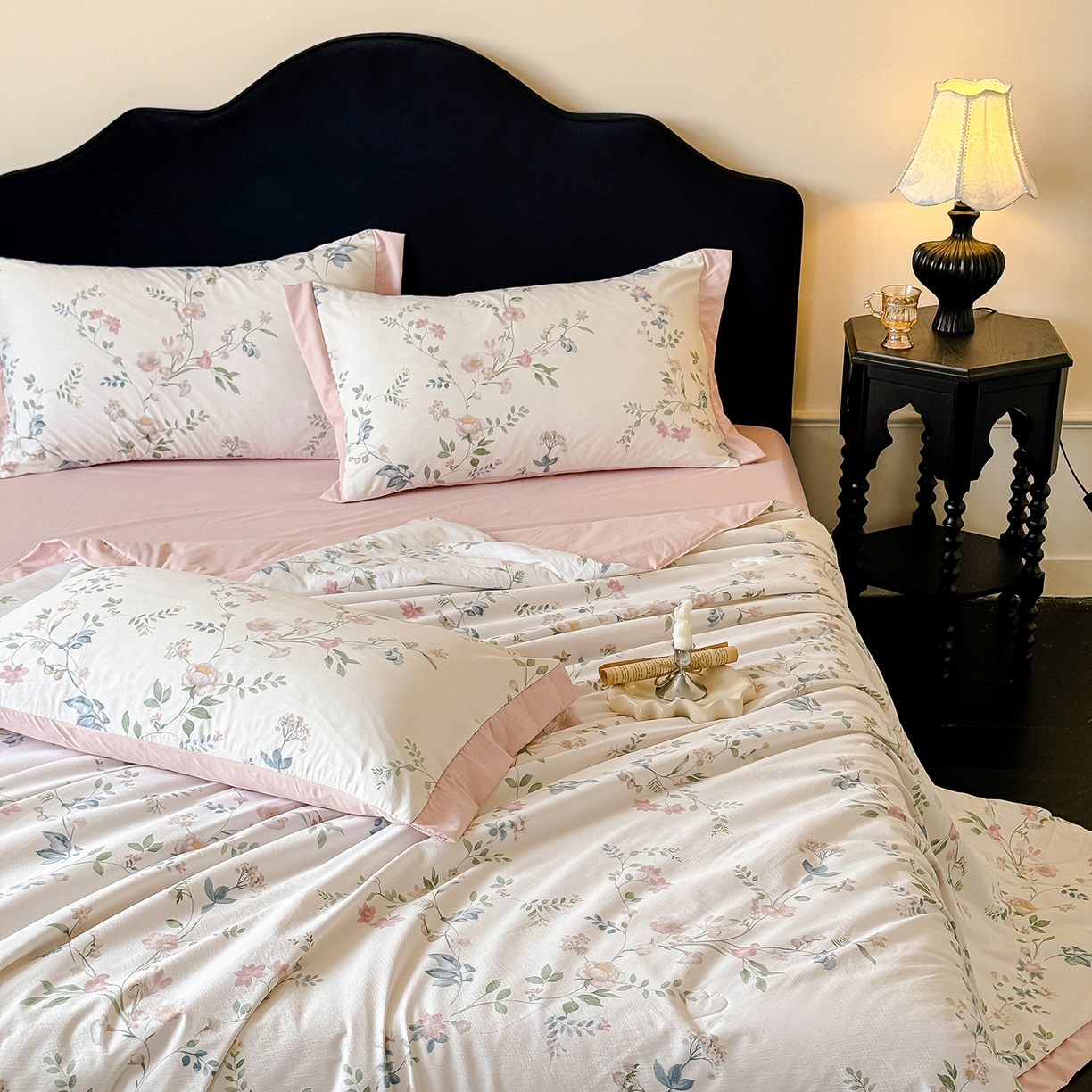 91家纺网 家纺一手货源 找家纺 迷尚家居 2026新款冰丝柔夏被四件套 未央