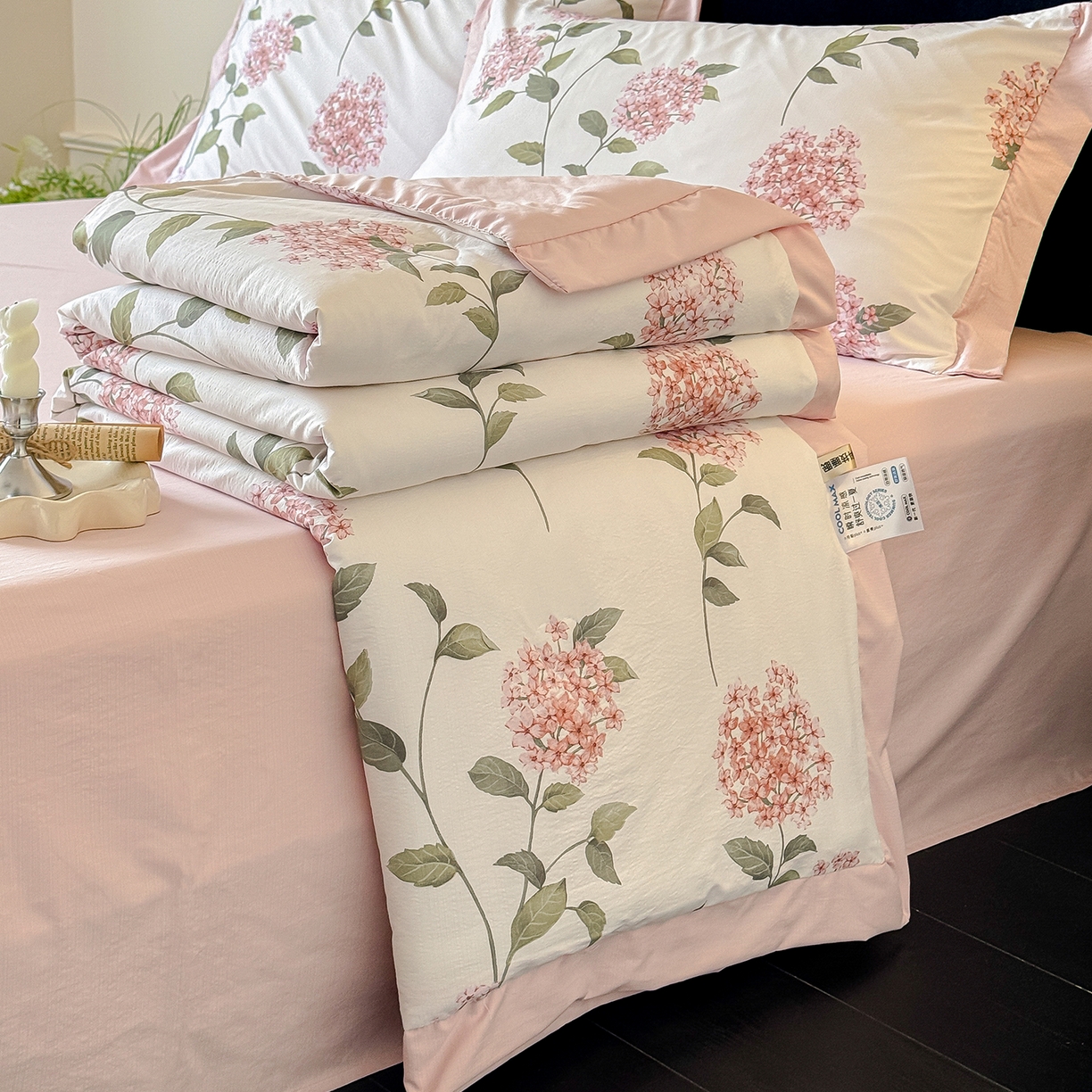 迷尚家居 2026新款冰丝柔夏被四件套 绣球