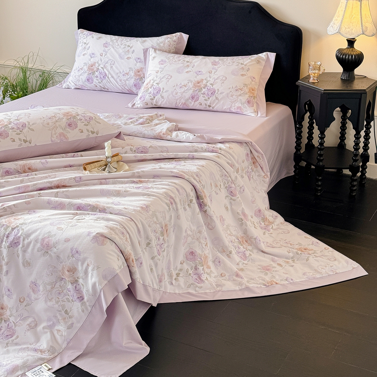 91家纺网 家纺一手货源 找家纺 迷尚家居 2026新款冰丝柔夏被四件套 伊利莎