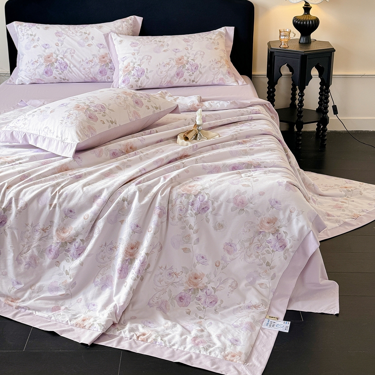 91家纺网 家纺一手货源 找家纺 迷尚家居 2026新款冰丝柔夏被四件套 伊利莎