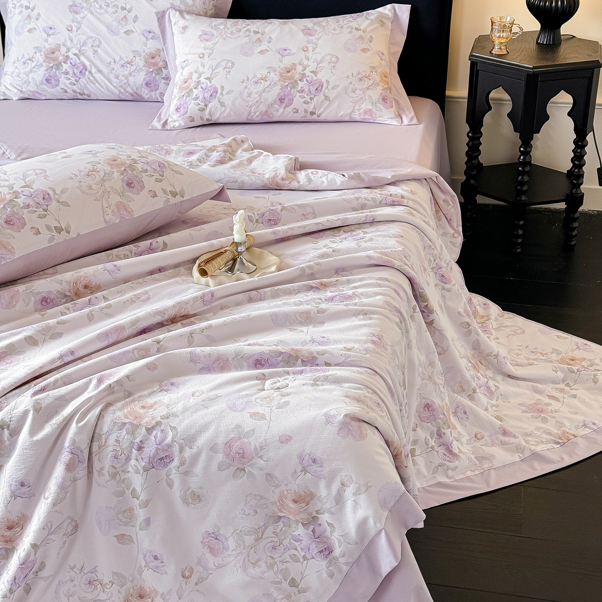 91家纺网 家纺一手货源 找家纺 迷尚家居 2026新款冰丝柔夏被四件套 伊利莎