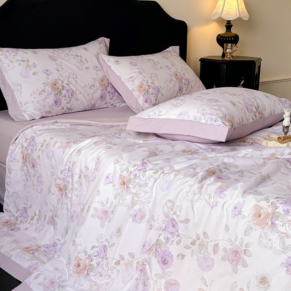 91家纺网 家纺一手货源 找家纺 迷尚家居 2026新款冰丝柔夏被四件套 伊利莎