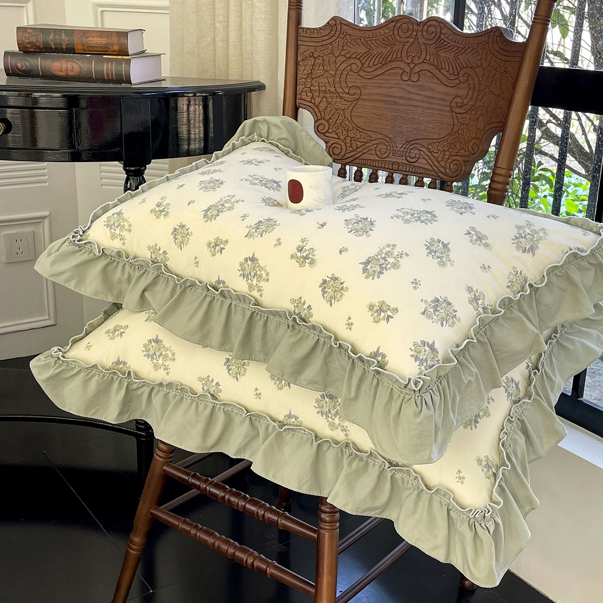 91家纺网 家纺一手货源 找家纺 迷尚家居 2026新款云朵棉印花花边夏被四件套 南烟