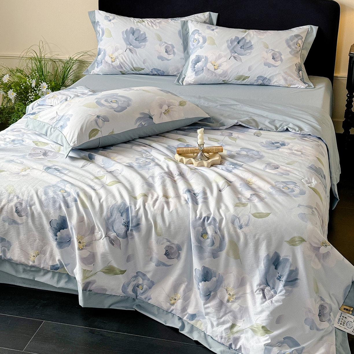 91家纺网 家纺一手货源 找家纺 迷尚家居 2026新款冰丝柔夏被四件套 云兮