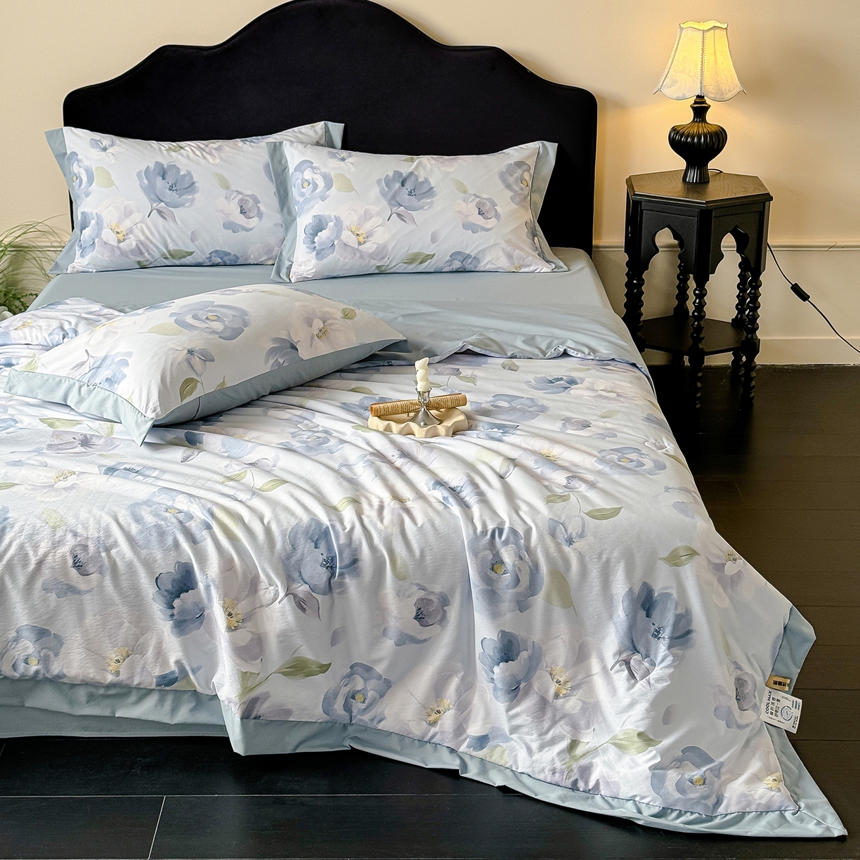 91家纺网 家纺一手货源 找家纺 迷尚家居 2026新款冰丝柔夏被四件套 云兮