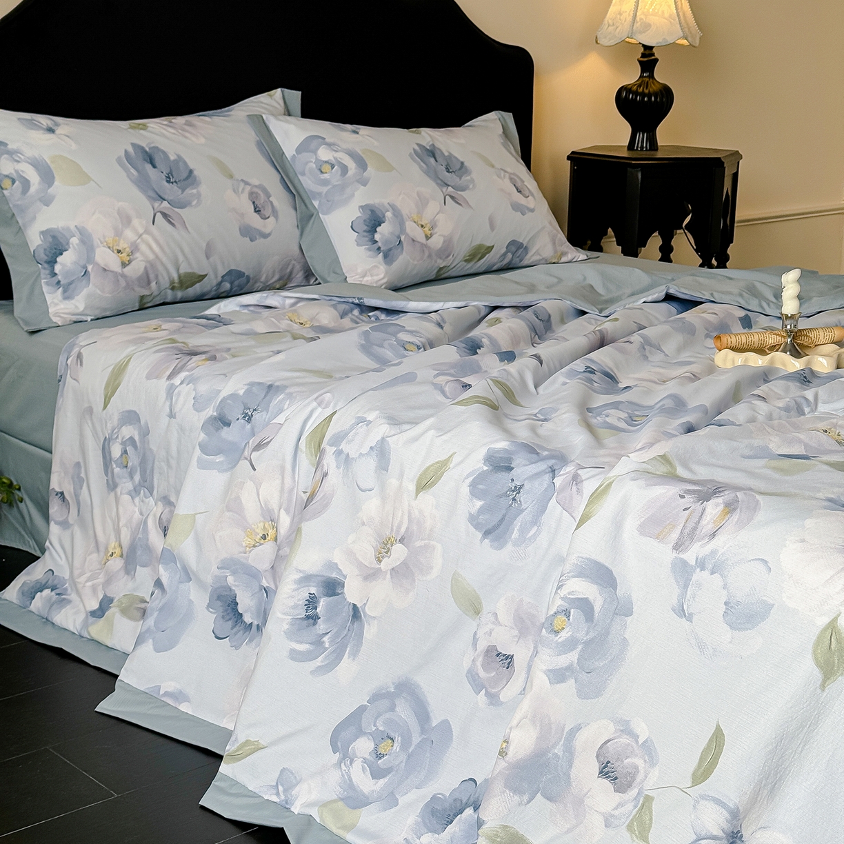 91家纺网 家纺一手货源 找家纺 迷尚家居 2026新款冰丝柔夏被四件套 云兮