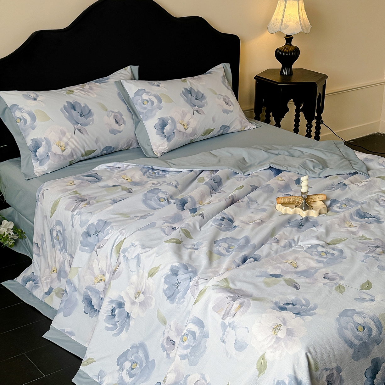 91家纺网 家纺一手货源 找家纺 迷尚家居 2026新款冰丝柔夏被四件套 云兮