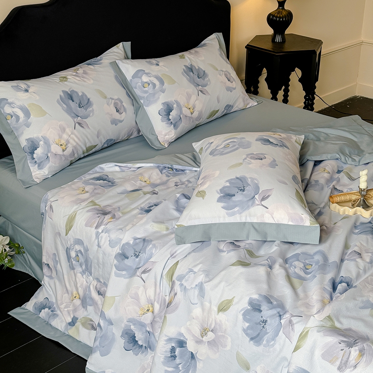 91家纺网 家纺一手货源 找家纺 迷尚家居 2026新款冰丝柔夏被四件套 云兮