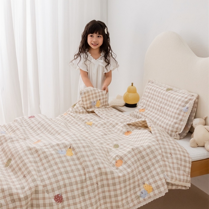 91家纺网 家纺一手货源 找家纺 心卓婴童馆 2026春夏新款云感棉四季被大豆被被子被芯 彩色南瓜