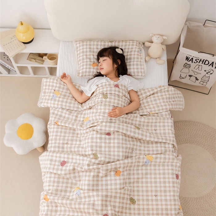 91家纺网 家纺一手货源 找家纺 心卓婴童馆 2026春夏新款云感棉四季被大豆被被子被芯 彩色南瓜