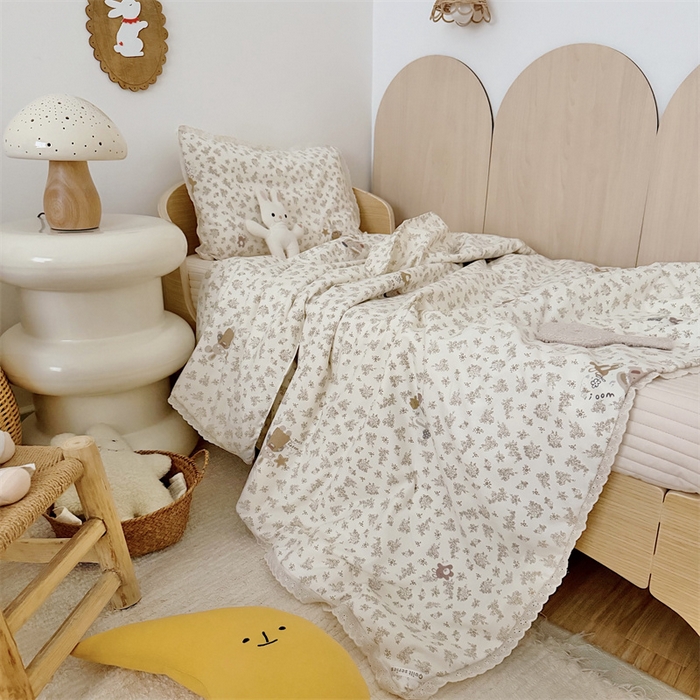 91家纺网 家纺一手货源 找家纺 心卓婴童馆 2026春夏新款云感棉四季被大豆被被子被芯 碎花小兔