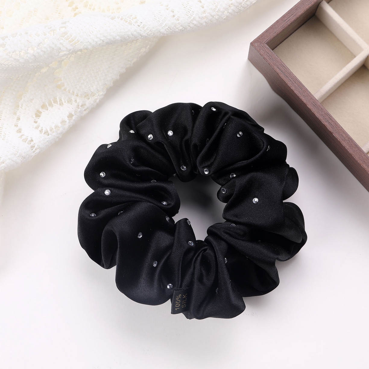 91家纺网 家纺一手货源 找家纺 （总）蚕云阁蚕丝家居 2026新款30姆米真丝烫钻发圈