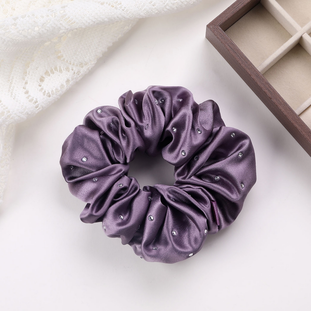 91家纺网 家纺一手货源 找家纺 （总）蚕云阁蚕丝家居 2026新款30姆米真丝烫钻发圈