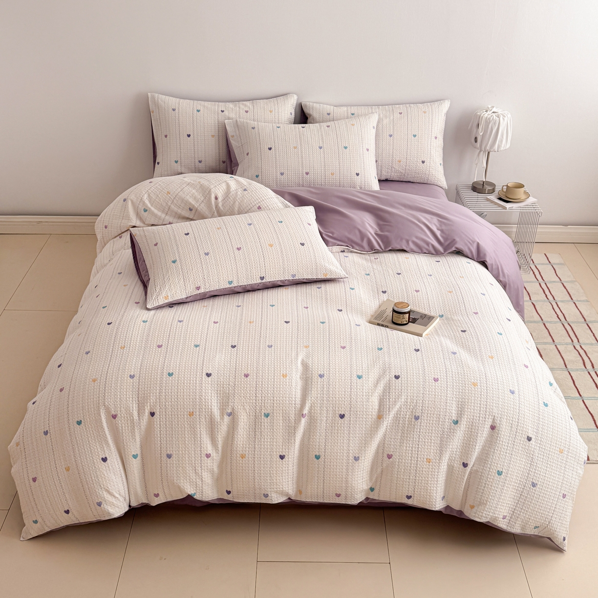 91家纺网 家纺一手货源 找家纺 （总）沐辰 2026新款A类华夫格全棉纯棉印花四件套