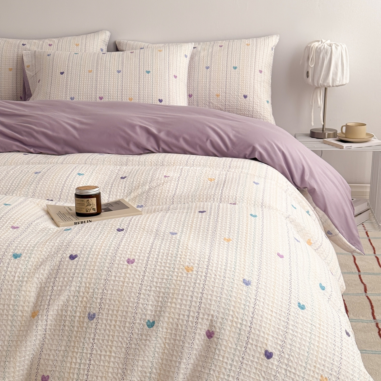 91家纺网 家纺一手货源 找家纺 （总）沐辰 2026新款A类华夫格全棉纯棉印花四件套