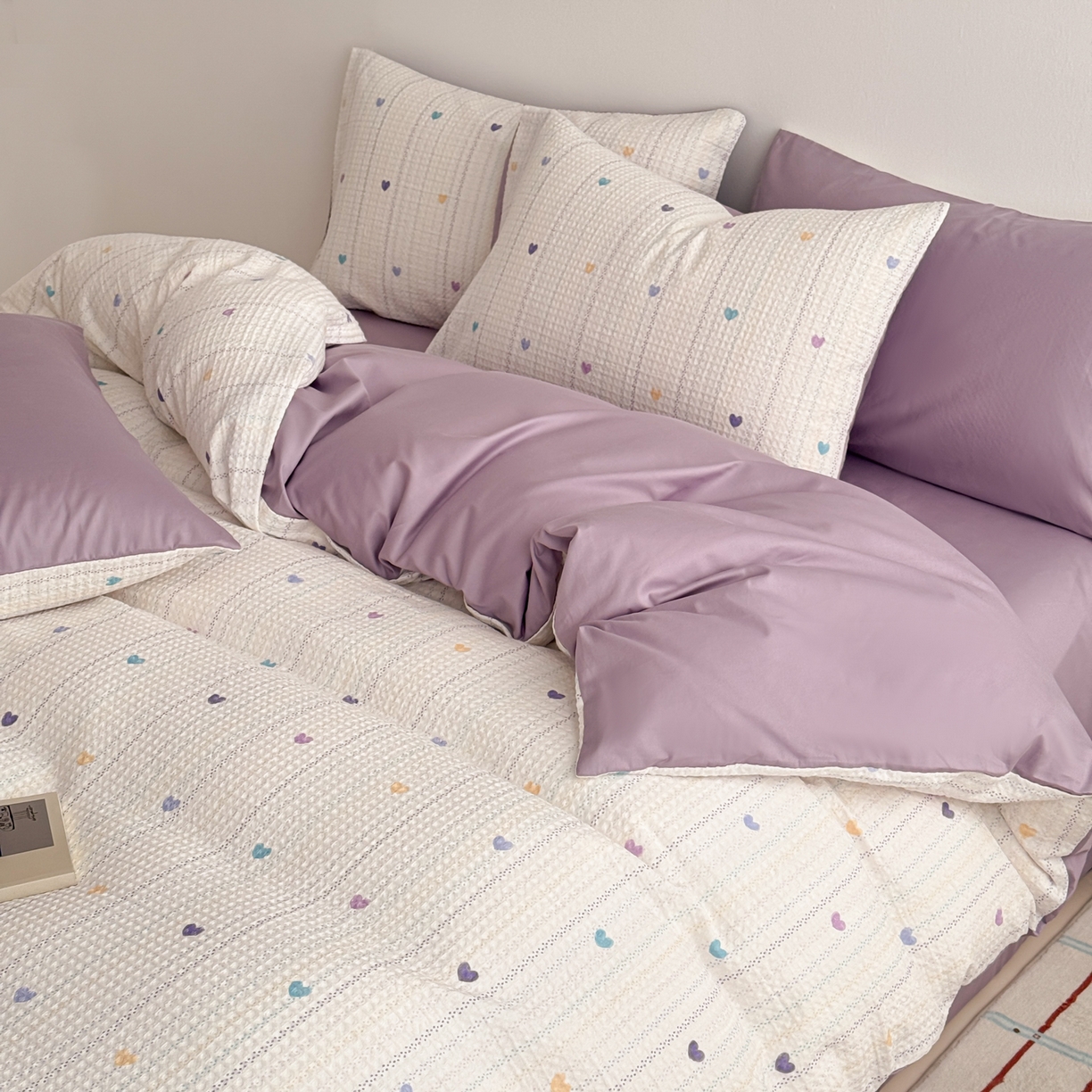 91家纺网 家纺一手货源 找家纺 （总）沐辰 2026新款A类华夫格全棉纯棉印花四件套