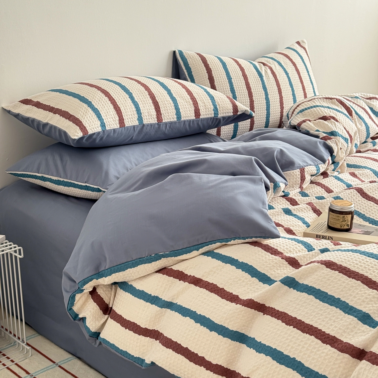 91家纺网 家纺一手货源 找家纺 （总）沐辰 2026新款A类华夫格全棉纯棉印花四件套