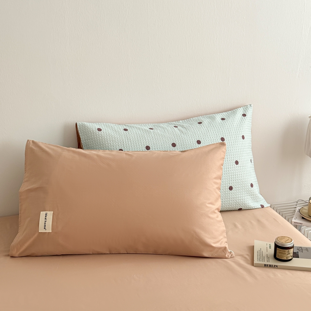 91家纺网 家纺一手货源 找家纺 沐辰 2026新款A类华夫格全棉纯棉印花四件套 华夫格-点点