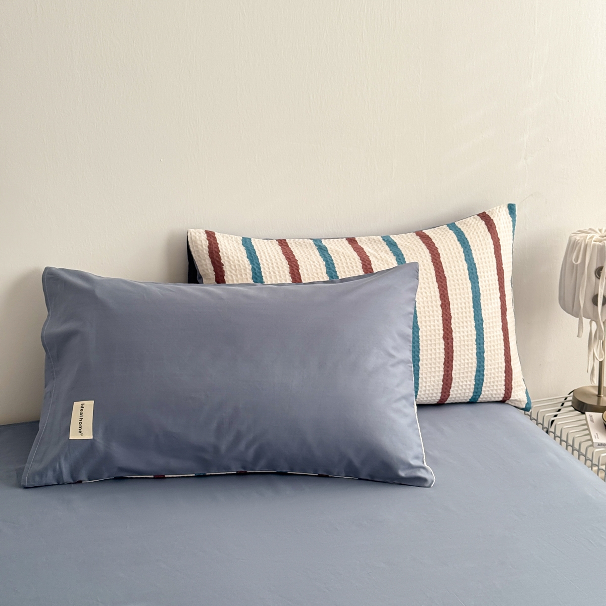 91家纺网 家纺一手货源 找家纺 沐辰 2026新款A类华夫格全棉纯棉印花四件套 华夫格-自由