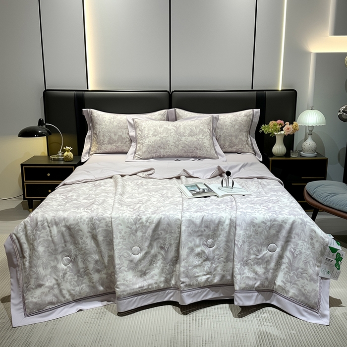 91家纺网 家纺一手货源 找家纺 （总）欧夏家纺 2026莱赛尔天丝麻数码印花镂空夏被空调被夏凉被