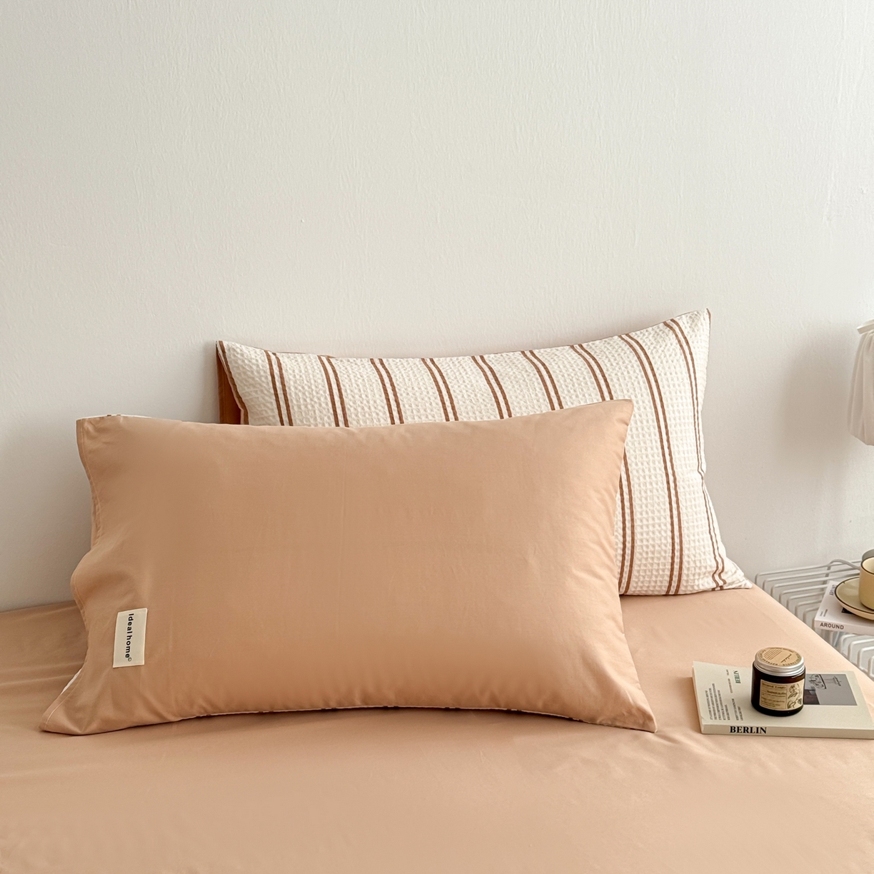 91家纺网 家纺一手货源 找家纺 沐辰 2026新款A类华夫格全棉纯棉印花四件套 华夫格-沙滩