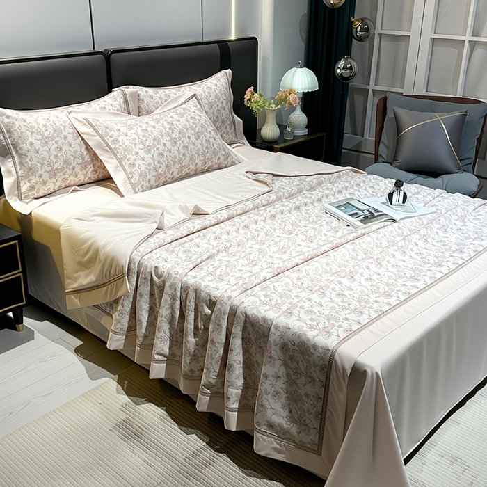 91家纺网 家纺一手货源 找家纺 欧夏家纺 2026莱赛尔天丝麻数码印花镂空夏被空调被夏凉被 博雅