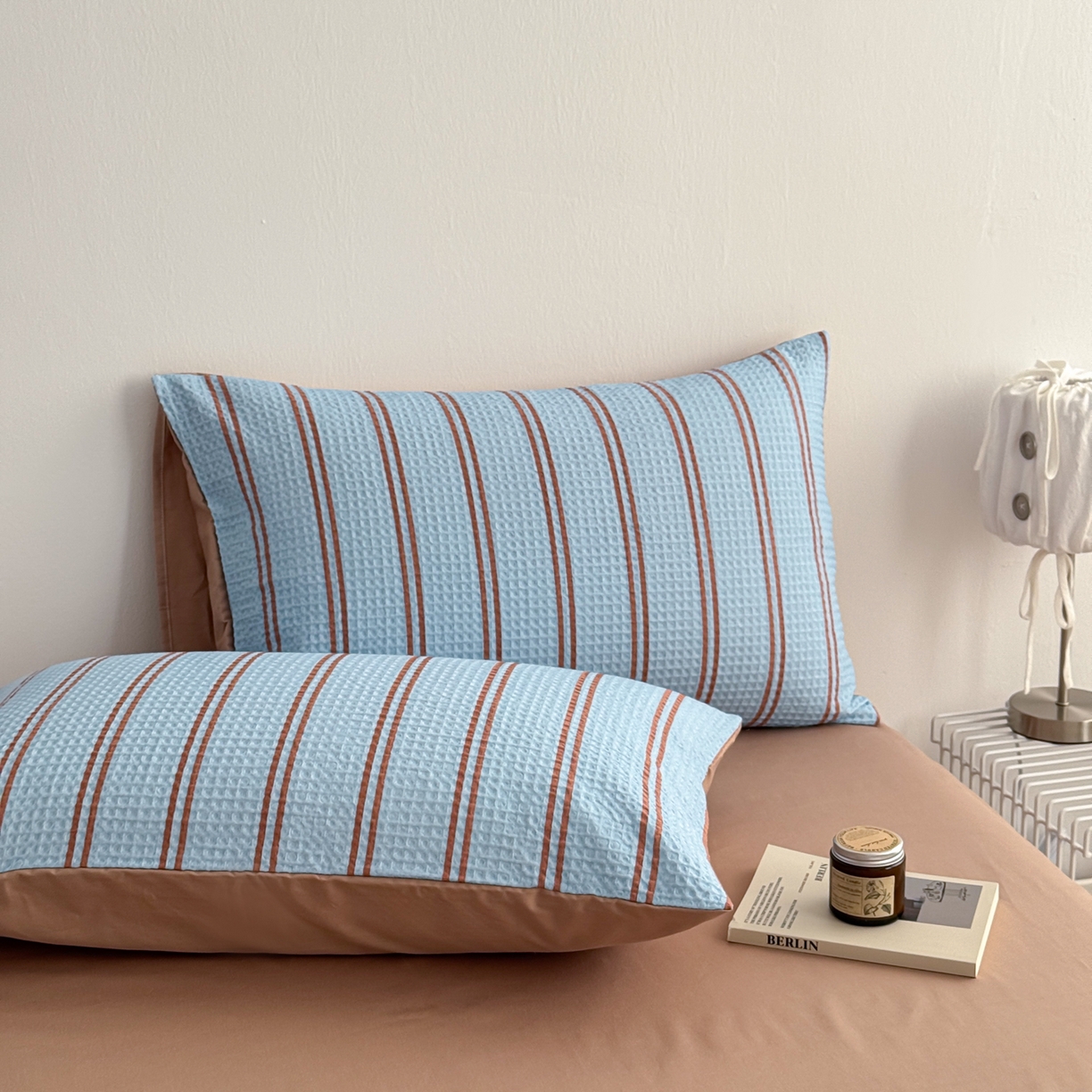 91家纺网 家纺一手货源 找家纺 沐辰 2026新款A类华夫格全棉纯棉印花四件套 华夫格-海洋