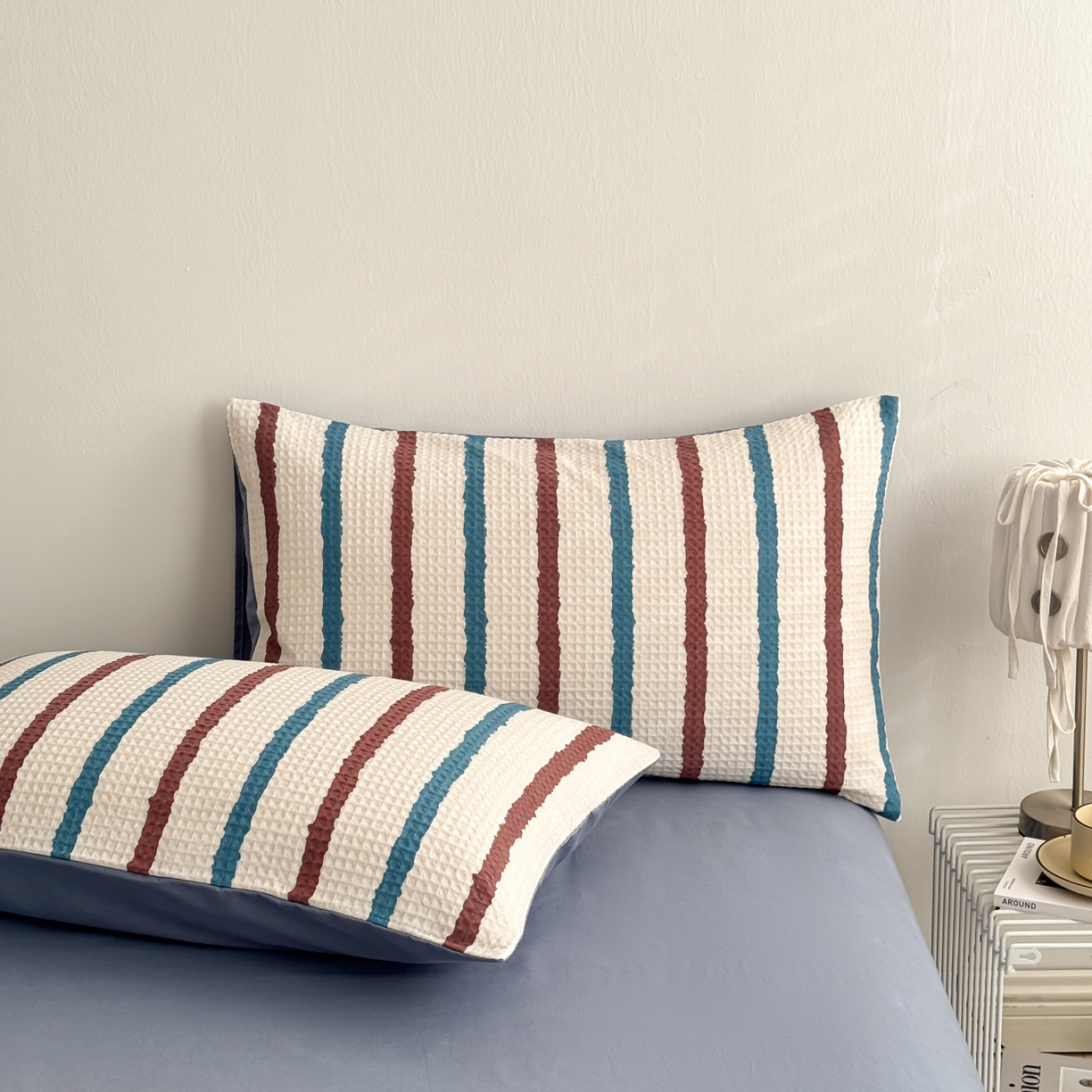 91家纺网 家纺一手货源 找家纺 沐辰 2026新款A类华夫格全棉纯棉印花四件套 华夫格-自由