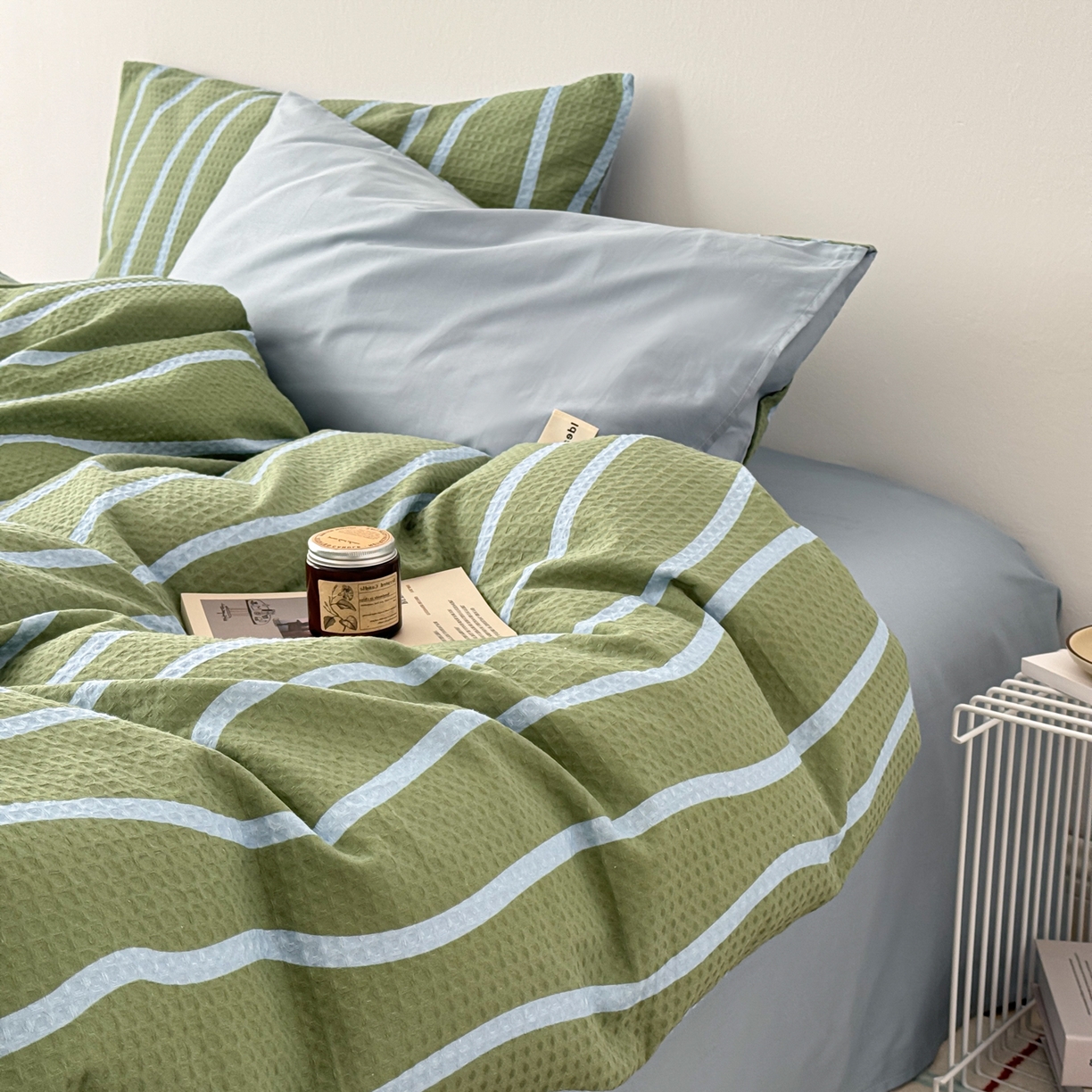 91家纺网 家纺一手货源 找家纺 沐辰 2026新款A类华夫格全棉纯棉印花四件套 华夫格-森林