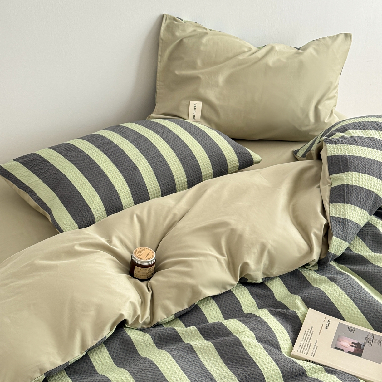 91家纺网 家纺一手货源 找家纺 沐辰 2026新款A类华夫格全棉纯棉印花四件套 华夫格-田野