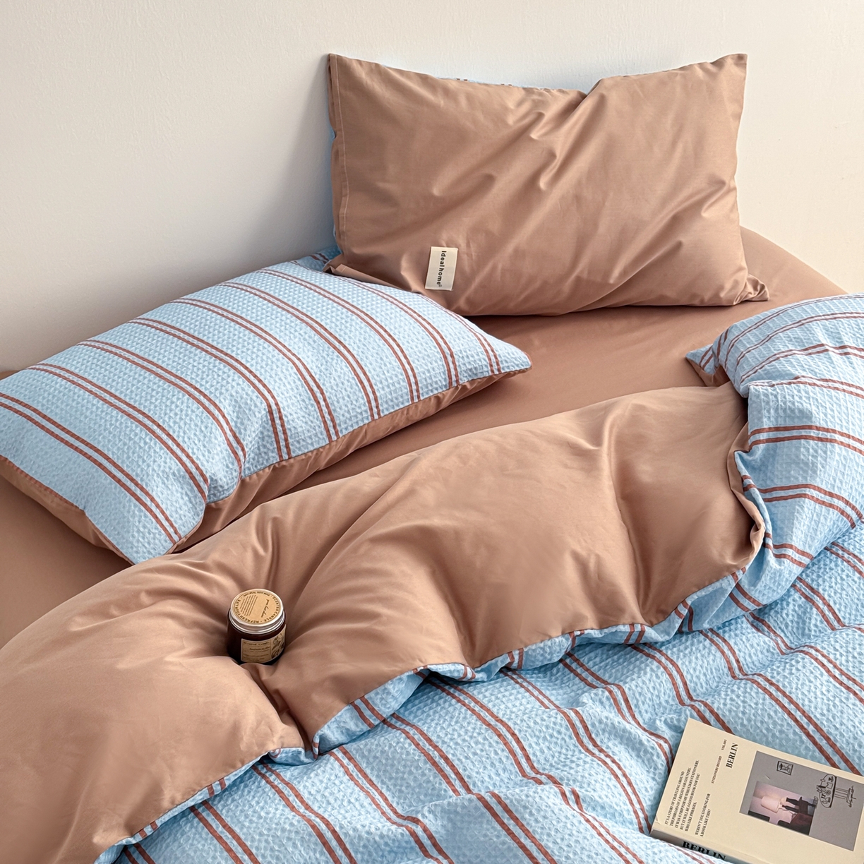 91家纺网 家纺一手货源 找家纺 沐辰 2026新款A类华夫格全棉纯棉印花四件套 华夫格-海洋