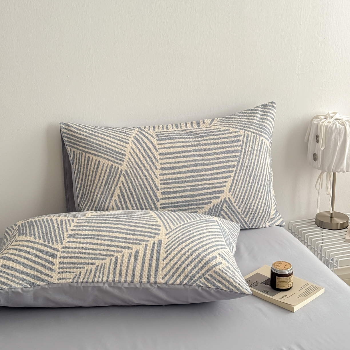 91家纺网 家纺一手货源 找家纺 沐辰 2026新款A类华夫格全棉纯棉印花四件套 华夫格-雪花