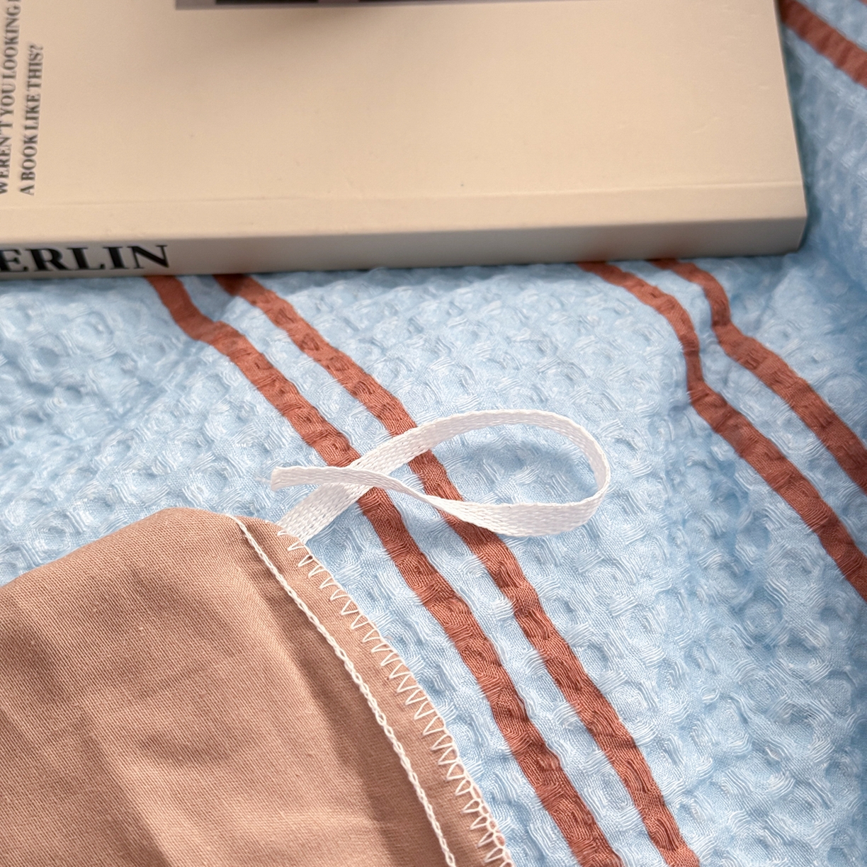 91家纺网 家纺一手货源 找家纺 沐辰 2026新款A类华夫格全棉纯棉印花四件套 华夫格-海洋