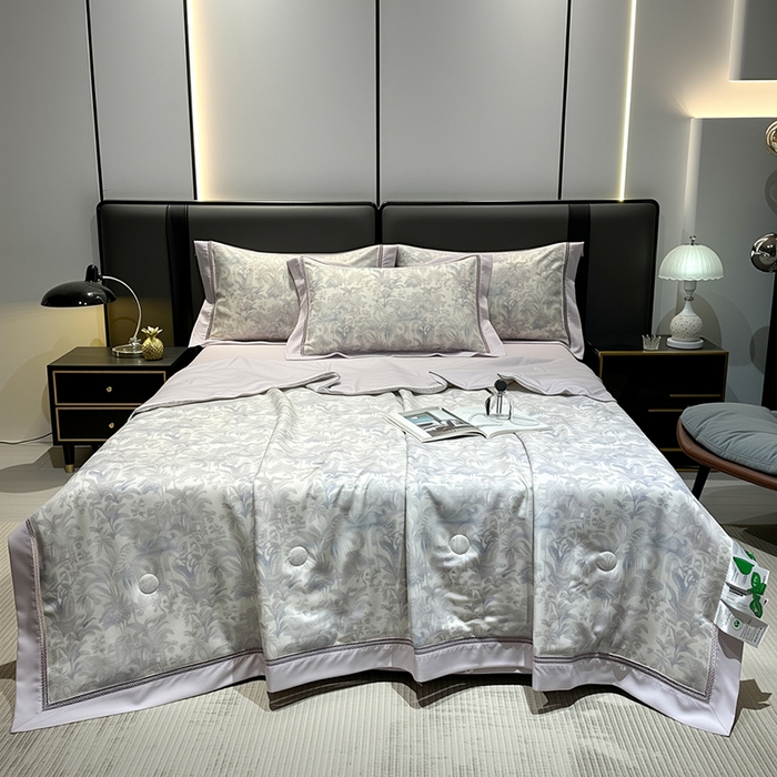 欧夏家纺 2026莱赛尔天丝麻数码印花镂空夏被空调被夏凉被 锦尚