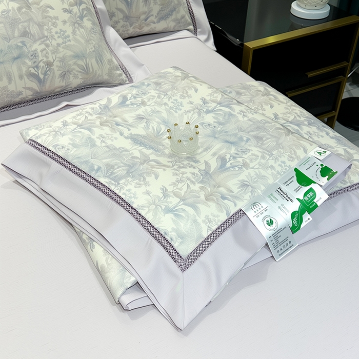 91家纺网 家纺一手货源 找家纺 欧夏家纺 2026莱赛尔天丝麻数码印花镂空夏被空调被夏凉被 锦尚