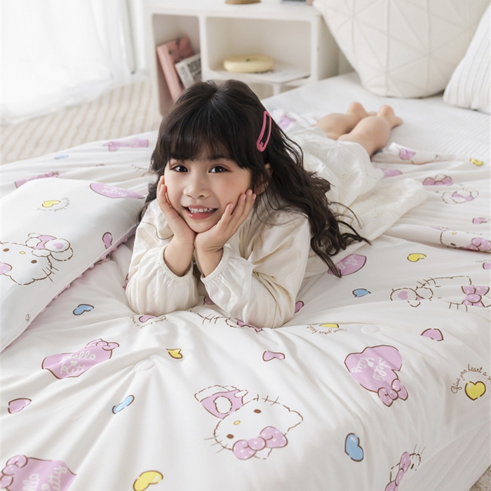 91家纺网 家纺一手货源 找家纺 （总）心卓婴童馆 2026新款三丽鸥凉感丝冰豆豆被被子被芯-儿童图