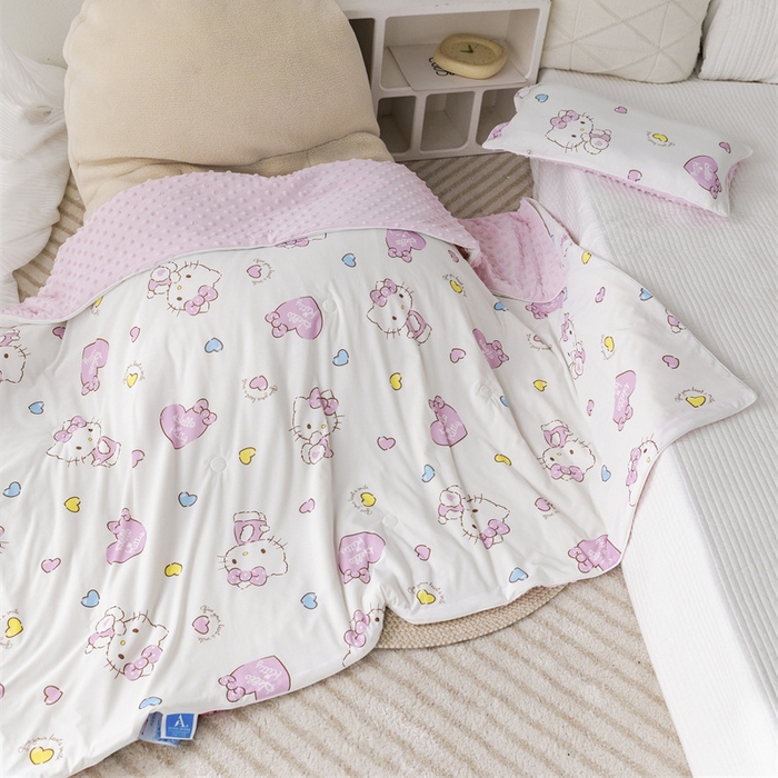 91家纺网 家纺一手货源 找家纺 （总）心卓婴童馆 2026新款三丽鸥凉感丝冰豆豆被被子被芯-儿童图