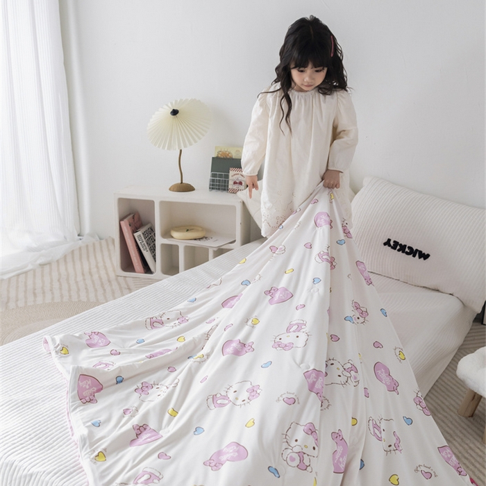 91家纺网 家纺一手货源 找家纺 （总）心卓婴童馆 2026新款三丽鸥凉感丝冰豆豆被被子被芯-儿童图