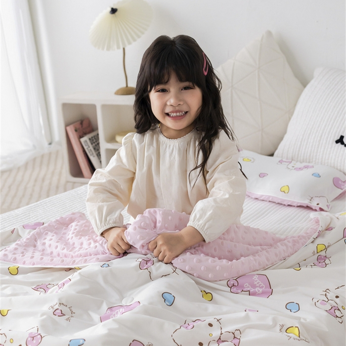 91家纺网 家纺一手货源 找家纺 （总）心卓婴童馆 2026新款三丽鸥凉感丝冰豆豆被被子被芯-儿童图