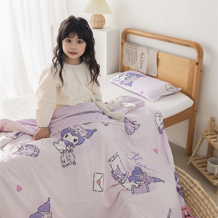 91家纺网 家纺一手货源 找家纺 心卓婴童馆 2026新款三丽鸥凉感丝冰豆豆被被子被芯-儿童图 爱心库洛米