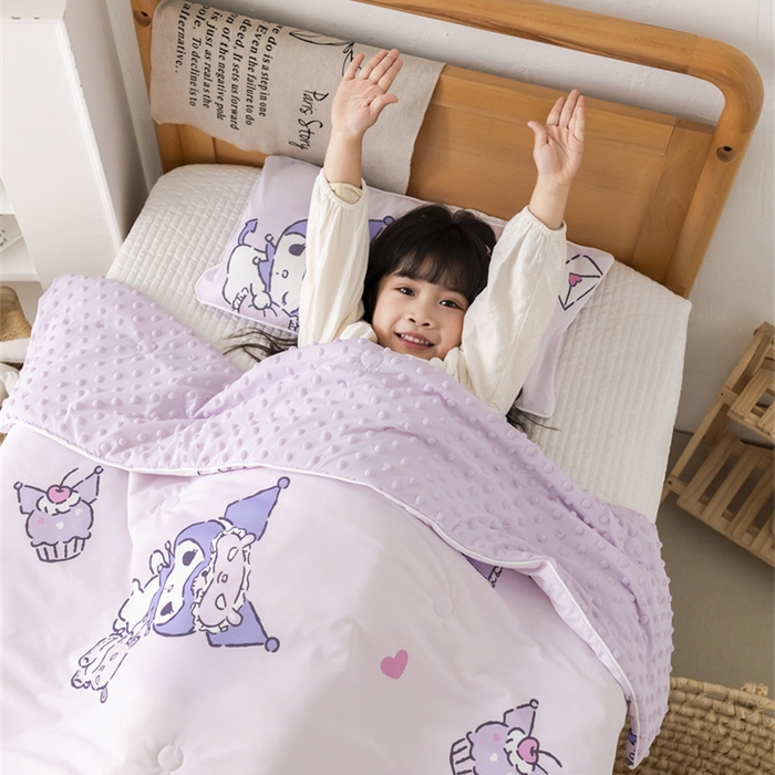 91家纺网 家纺一手货源 找家纺 心卓婴童馆 2026新款三丽鸥凉感丝冰豆豆被被子被芯-儿童图 爱心库洛米