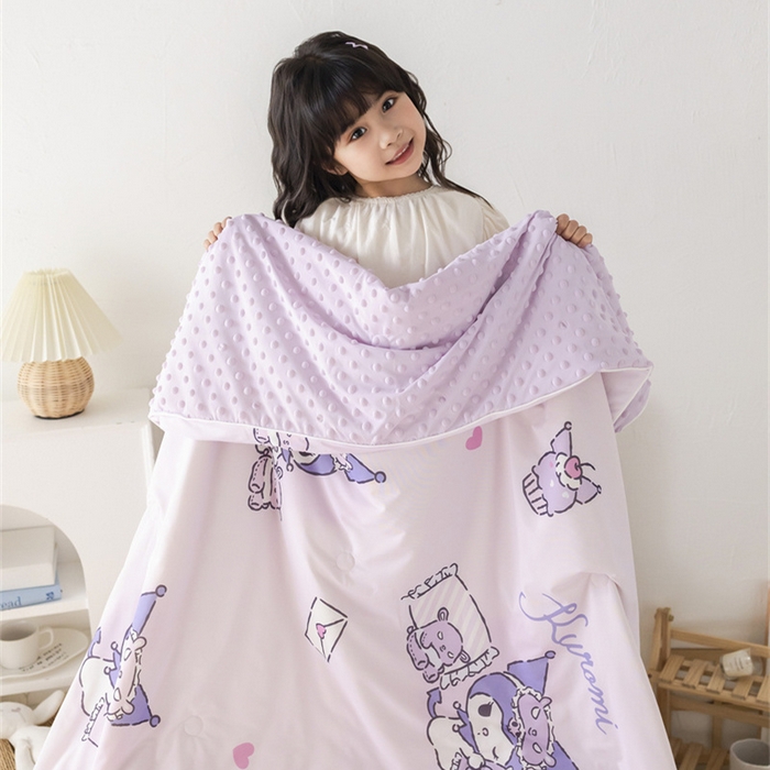 91家纺网 家纺一手货源 找家纺 心卓婴童馆 2026新款三丽鸥凉感丝冰豆豆被被子被芯-儿童图 爱心库洛米