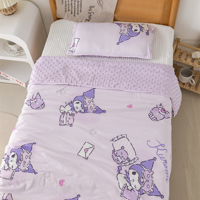 91家纺网 家纺一手货源 找家纺 心卓婴童馆 2026新款三丽鸥凉感丝冰豆豆被被子被芯-儿童图 爱心库洛米