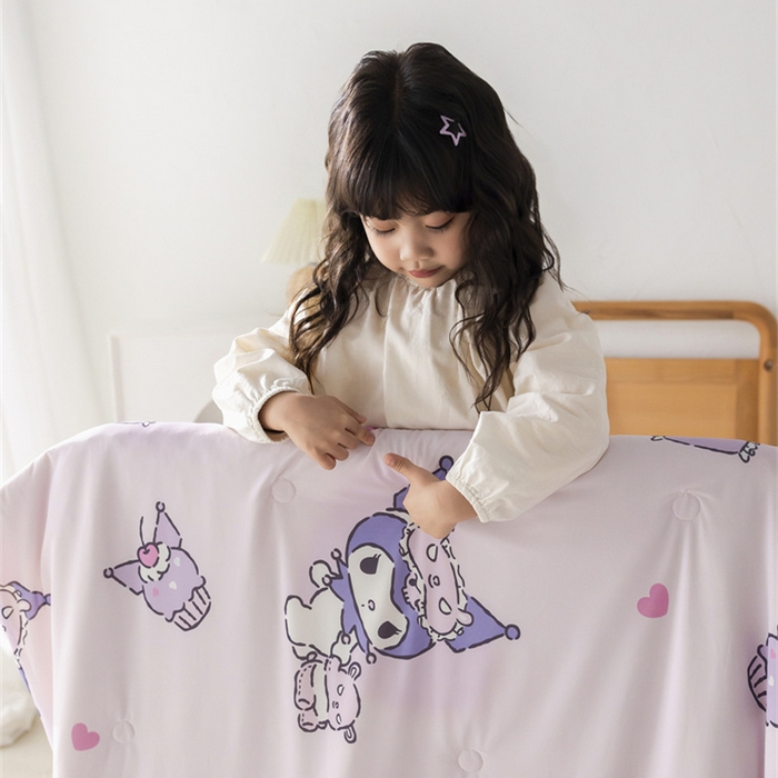 91家纺网 家纺一手货源 找家纺 心卓婴童馆 2026新款三丽鸥凉感丝冰豆豆被被子被芯-儿童图 爱心库洛米