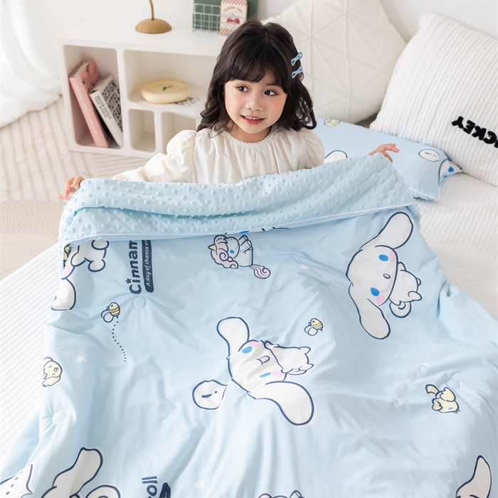 91家纺网 家纺一手货源 找家纺 心卓婴童馆 2026新款三丽鸥凉感丝冰豆豆被被子被芯-儿童图 独角兽玉桂狗
