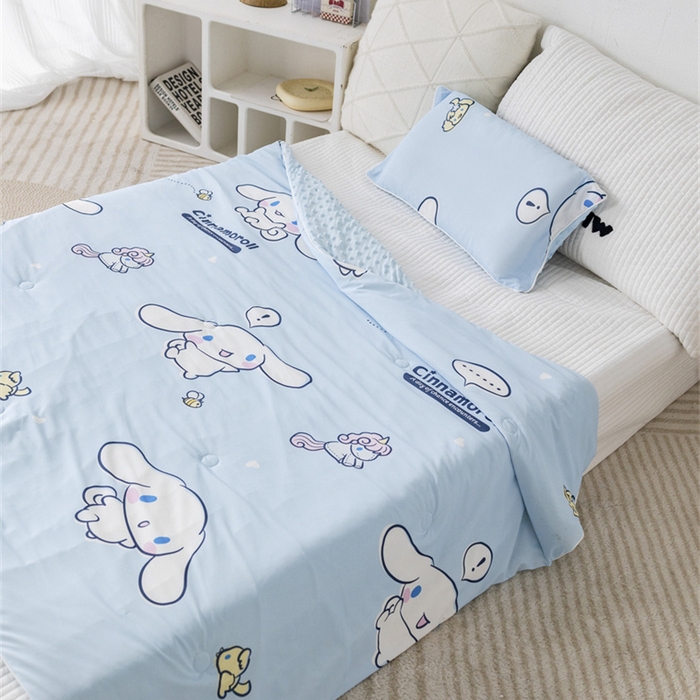 91家纺网 家纺一手货源 找家纺 心卓婴童馆 2026新款三丽鸥凉感丝冰豆豆被被子被芯-儿童图 独角兽玉桂狗